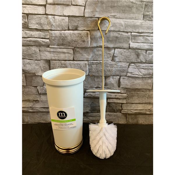 Toilet Bowl Brush - White/ Soft Brass