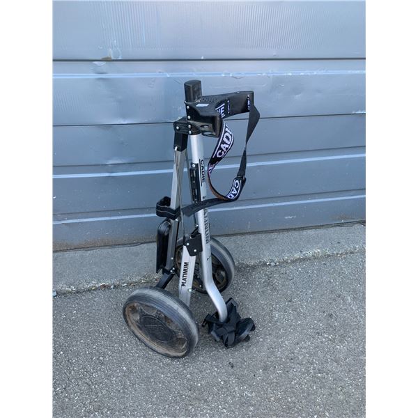 Cadie Platinum Aluminum Foldable 2-Wheel Golf Bag Cart