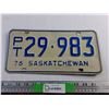 Image 1 : 1976 Saskatchewan Licence Plate