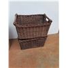 Image 3 : * (2) Wicker Storage Baskets - 22" x 15" x 11", Wicker Laundry Basket - 21" High x 16" Dia - Pickup