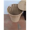 Image 4 : * (2) Wicker Storage Baskets - 22" x 15" x 11", Wicker Laundry Basket - 21" High x 16" Dia - Pickup