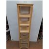 Image 1 : * Wooden 6-Tier Wicker Basket Shelf with 3 Wicker Baskets - 63" x 14" x 14.5" - Pickup Only