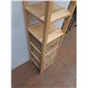 Image 3 : * Wooden 6-Tier Wicker Basket Shelf with 3 Wicker Baskets - 63" x 14" x 14.5" - Pickup Only