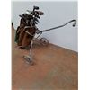 Image 3 : * Vintage Golf Bag & Assorted RH Clubs with Caddy - Pickup Only