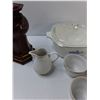 Image 3 : (2) Vases, (4) Cups, (1) Creamer, (1) Bowl, Casserole Dish