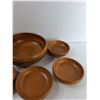 Image 5 : (4) Wooden Plates, (2) Wooden Utensils, Wooden Salt And Pepper Shakers