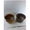 Image 1 : (2) Vintage Brass Planter Pots - 12'' Diameter  9'' Deep