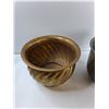Image 3 : (2) Vintage Brass Planter Pots - 12'' Diameter  9'' Deep