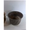 Image 5 : (2) Vintage Brass Planter Pots - 12'' Diameter  9'' Deep
