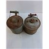 Image 2 : (2) Vintage Metal Gas Cans - 9" & 8" Tall - As is - Pickup Only