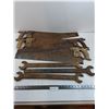 Image 1 : (4) Vintage Hand Saws, (3) Large Vintage Wrenches - As is - Pickup Only