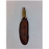 Image 3 : Antler Handled Hunting Knife & Leather Sheath - 10" Length