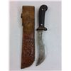 Image 2 : Plastic Handled Hunting Knife with Leather Sheath - 12" Length