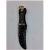 Image 3 : Plastic/Metal Handled Hunting Knife  with Leather Sheath - 9" Length