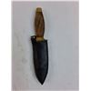 Image 3 : Wood/Metal Handled Knife with Leather Sheath - 7.5" Length - From Pakistan