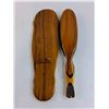 Image 2 : Italian Wood & Natural Bristle Clothes Brush with Wooden Wallmount Holder - 13" Length
