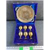 Image 1 : Miniature Brass Goblets and Serving Tray Set