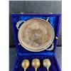 Image 2 : Miniature Brass Goblets and Serving Tray Set