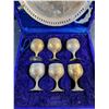 Image 3 : Miniature Brass Goblets and Serving Tray Set