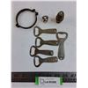 Image 1 : Vintage Bottle Openers, Warrior Ring, Hose Nozzle & Clamp