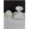 Image 2 : (2) Milk Glass Trinket Dishes