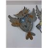 Image 2 : (2) Metal Garden & Outdoor Decor: Owl & Hummingbird - 14" x 14"