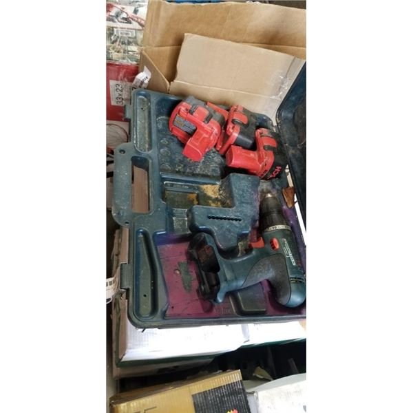 BOSCH DRILL IN CASE WITH 3 BATTERIES, NO CHARGER