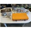 Image 1 : CAMPING SUPPLIES INCLUDING STOVE, COOKWARE, COLEMAN LANTERN AND MORE