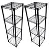 Image 1 : 2 NEW 4 TIER METAL SHELVES 14 INCH BY 14 INCH BY 45 INCH