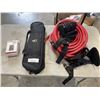 Image 1 : COIL OF AIR HOSE WITH STRAPS LIFTMASTER CONTROL PANEL AND ASSORTED ITEMS