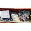 Image 1 : CHRISMTAS FIRE PLACE SCREEN, SESAME STREET FIGURE AND BAG OF HOLIDAY THEMED STUFFED ANAIMALS AND DEC