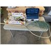 Image 1 : FISHING ITEMS INCLUDING NET, SALMON REEL, FLASHERS, TACKLEBOX, DOWNRIGGER STEEL LINE ETC.