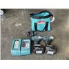 Image 1 : MAKITA 18V CORDLESS TOOL SET WITH 2 IMPACT GUNS, 3AH AND 4 AH BATTERIES, CHARGER AND CARRY BAG, TEST