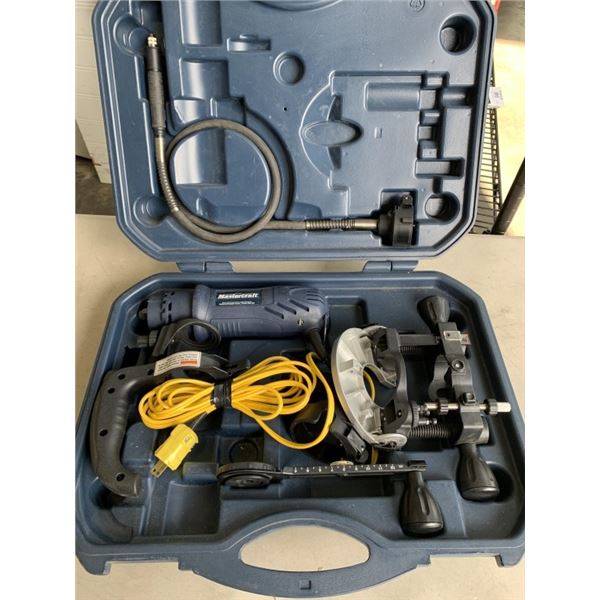 CASED MASTERCRAFT SPIN SAW ROTARY CUTTER WITH ATTACHMENTS IN CASE, TESTED WORKING