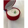Image 2 : LADIES SILVER GRA RING WITH GREEN STONE WITH AUTHENTICTY CARD