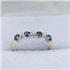Image 1 : 10KT YELLOW AND WHITE GOLD NATURAL BLUE SAPPHIRE (0.40CT) WITH DIAMOND (0.03CT) RING, SIZE 6, W/A $1