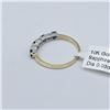 Image 2 : 10KT YELLOW AND WHITE GOLD NATURAL BLUE SAPPHIRE (0.40CT) WITH DIAMOND (0.03CT) RING, SIZE 6, W/A $1