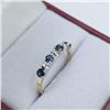 Image 3 : 10KT YELLOW AND WHITE GOLD NATURAL BLUE SAPPHIRE (0.40CT) WITH DIAMOND (0.03CT) RING, SIZE 6, W/A $1