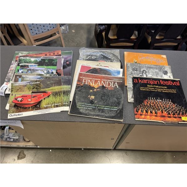 LOT OF RECORDS AND CAR CALENDARS