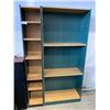 Image 1 : TWO GREEN BOOKSHELVES