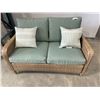 Image 1 : RATTAN PATIO LOVESEAT WITH CUSHIONS