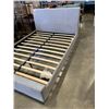 Image 2 : QUEENSIZE GREY FABRIC PLATFORM BEDFRAME