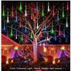 Image 1 : NEW 1 PACK SOLAR METEOR SHOWER LIGHTS OUTDOOR, 12 INCH 8 TUBE 192 LED, ICICLE LIGHTS, IP54, SOLAR PO