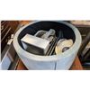 Image 2 : ROUND STORAGE OTTOMAN WITH CONTENTS