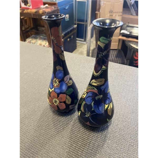 2 ROYAL STANLEY VASES, 10 INCH