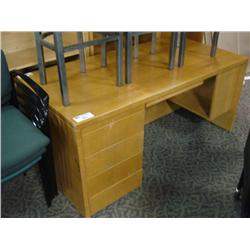 Maple Executive Desk C/w 4 Bookshelves