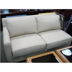 Beige Leather Sectional Sofa