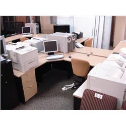 Tan U-shape Executive Computer Desk