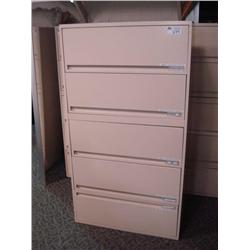 Storwal Beige 5 Drawer Lateral Filing Cabinet