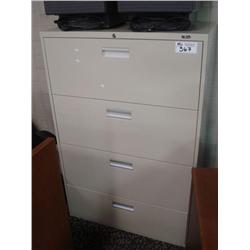 Beige 4 Drawer File Cabinet